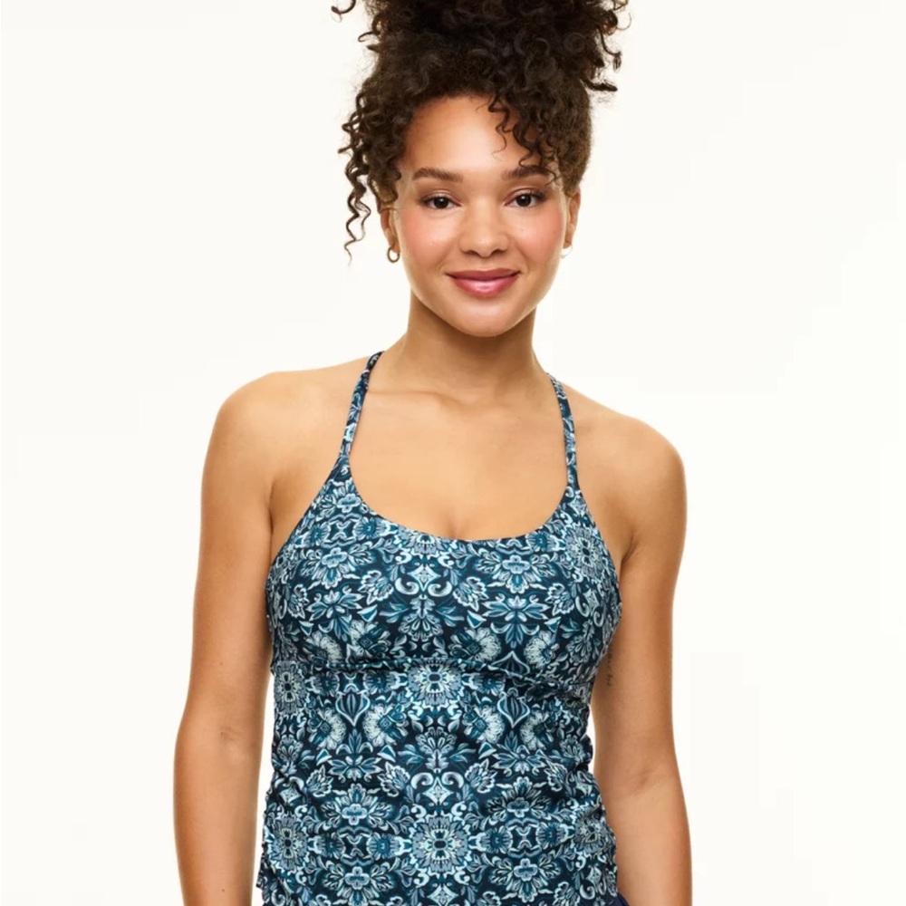 Adore Me “Jayden” contour Blue Patterned Women's tank Top NWT size medium golf